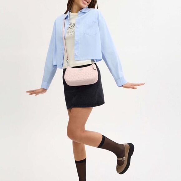 NWT❤️ COACH NWT Coach Teri Shoulder Bag In Signature Leather CY774 Crossbody - Picture 8 of 8